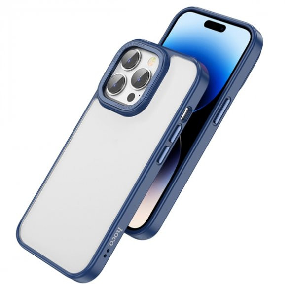 Hoco iPhone 14 Pro Golden Shield Frosted Silikon Telefon Kılıfı