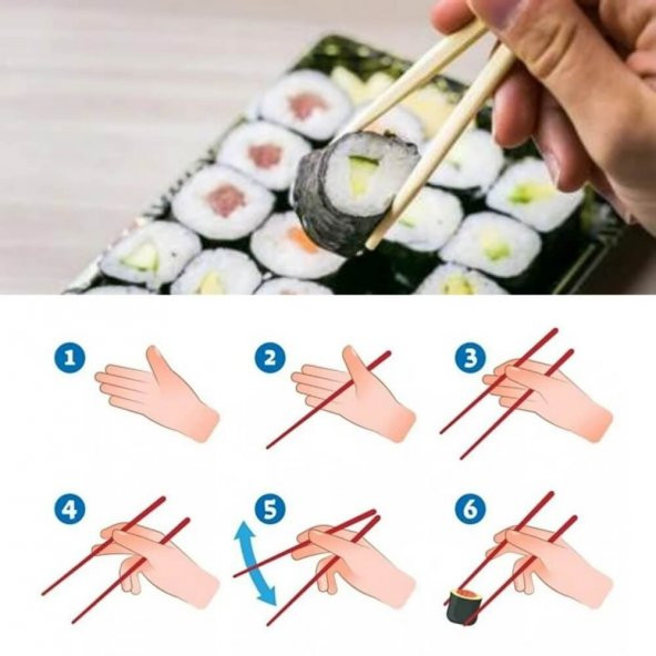 Piev Chopstick Asya Uzak Doğu Japonya Çin Yemek Çubuğu Desenli 5 Çift - 4