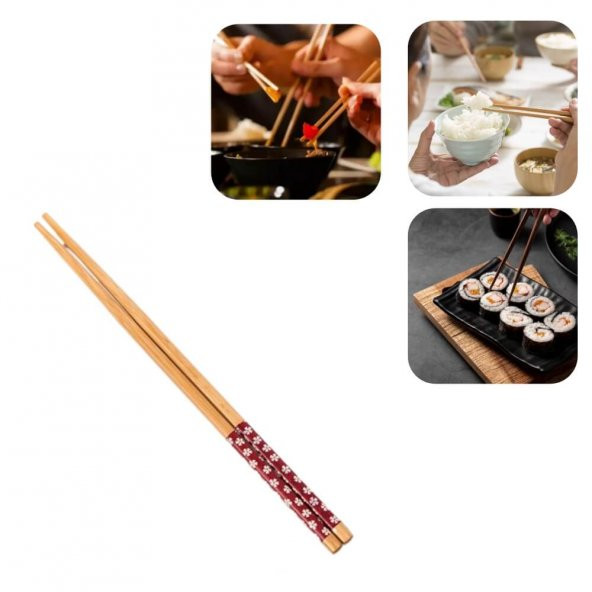 Piev Chopstick Asya Uzak Doğu Japonya Çin Yemek Çubuğu Desenli 5 Çift - 1