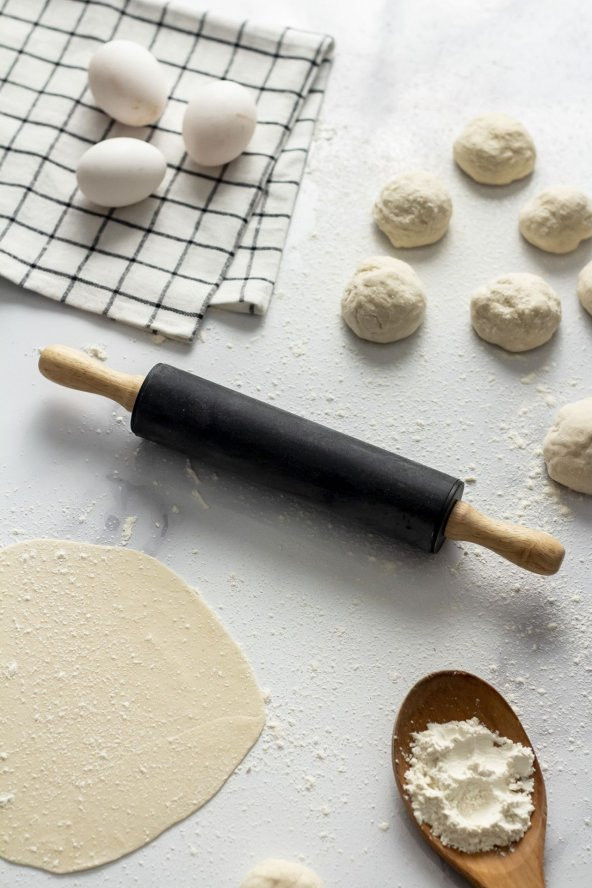 Bambu Saplı Silikon Gövdeli Siyah Merdane-Orta Boy(39 cm x 5 cm) - 2