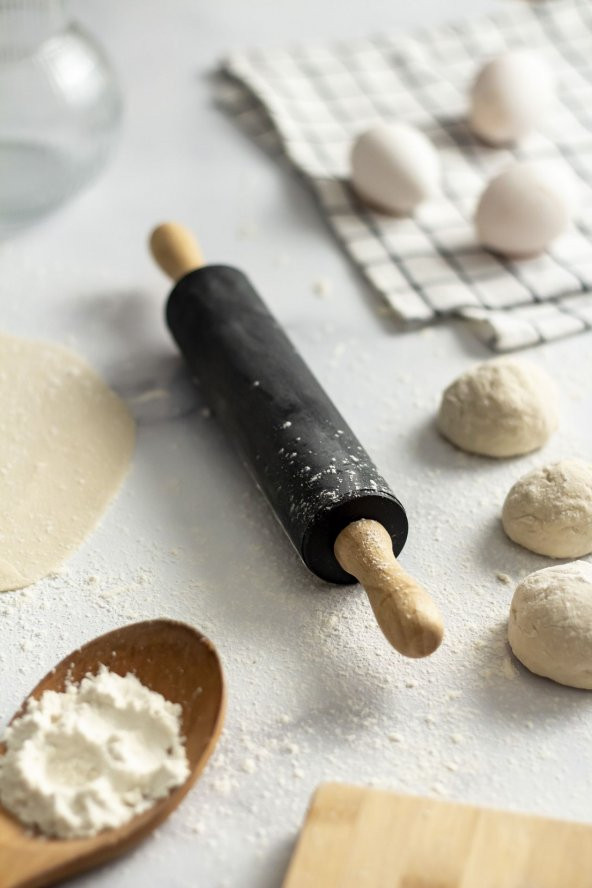 Bambu Saplı Silikon Gövdeli Siyah Merdane-Orta Boy(39 cm x 5 cm) - 3