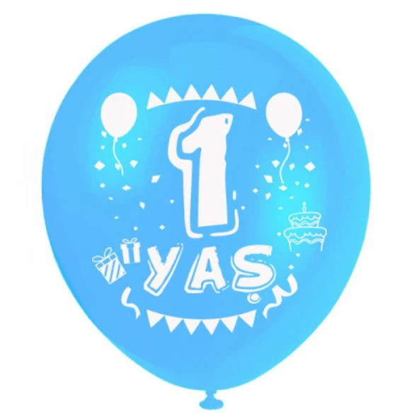 NEDI BALON 1 YAS KARISIK BASKILI 16 LI