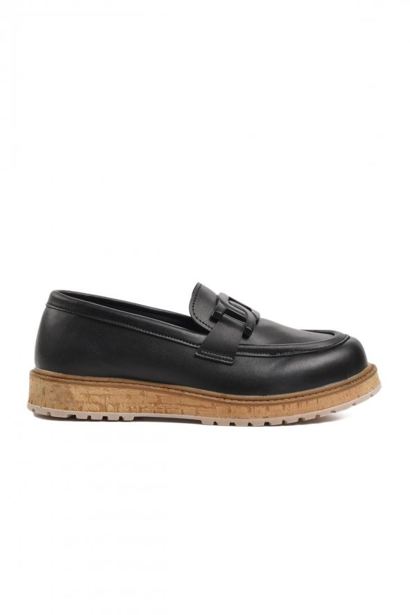 Walkway Dkc2301 Siyah Kadın Loafer Ayakkabı