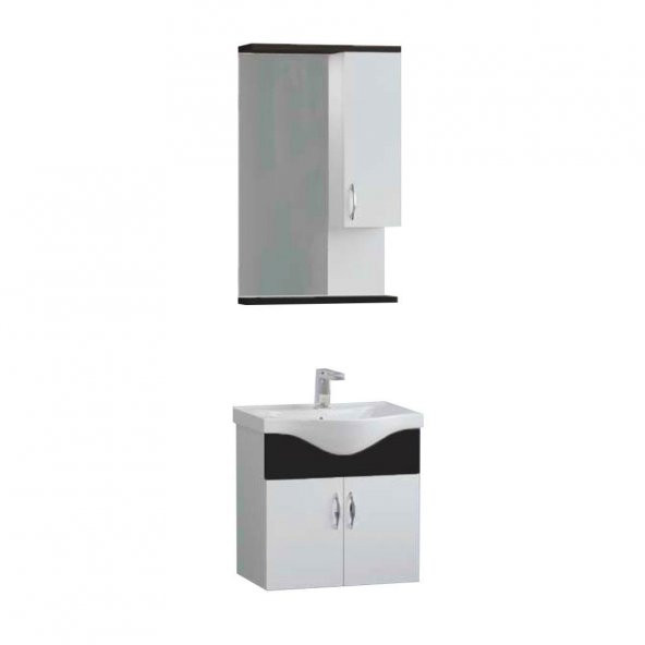 Denko Akyazı 55 cm MDF Siyah Banyo Dolabı Takımı
