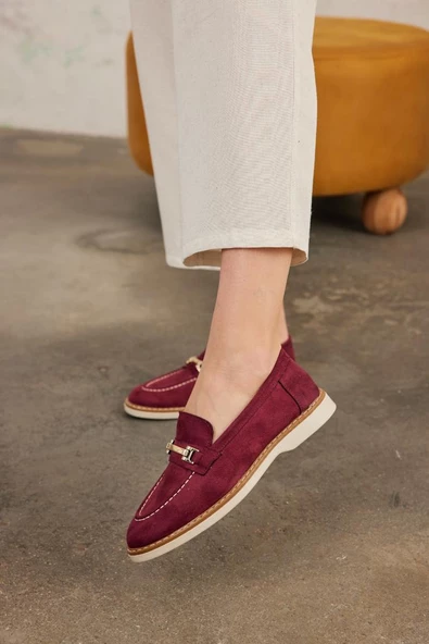 Marjinix İnce Tokalı Termo Tabanlı Günlük Şık Kadın Babet Loafer Ayakkabı - 6