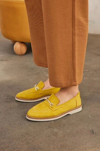 Marjinix İnce Tokalı Termo Tabanlı Günlük Şık Kadın Babet Loafer Ayakkabı - 10