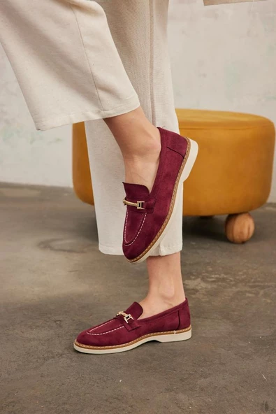 Marjinix İnce Tokalı Termo Tabanlı Günlük Şık Kadın Babet Loafer Ayakkabı - 5