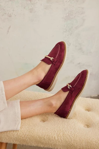 Marjinix İnce Tokalı Termo Tabanlı Günlük Şık Kadın Babet Loafer Ayakkabı - 2