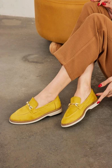 Marjinix İnce Tokalı Termo Tabanlı Günlük Şık Kadın Babet Loafer Ayakkabı - 7