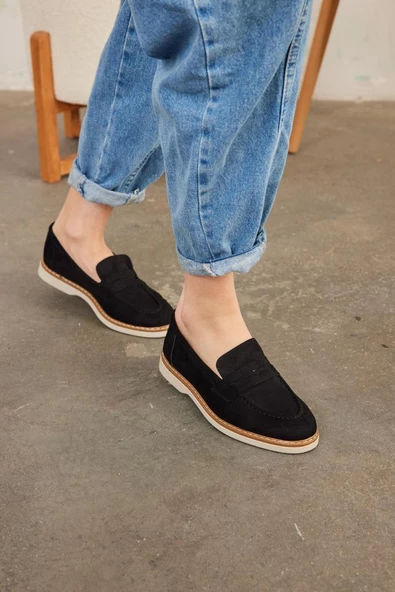 Marjinix Klasik Termo Tabanlı Günlük Şık Kadın Babet Loafer Ayakkabı - 10