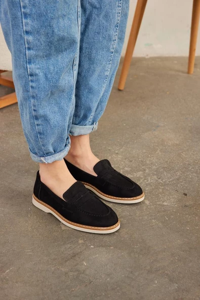 Marjinix Klasik Termo Tabanlı Günlük Şık Kadın Babet Loafer Ayakkabı - 9