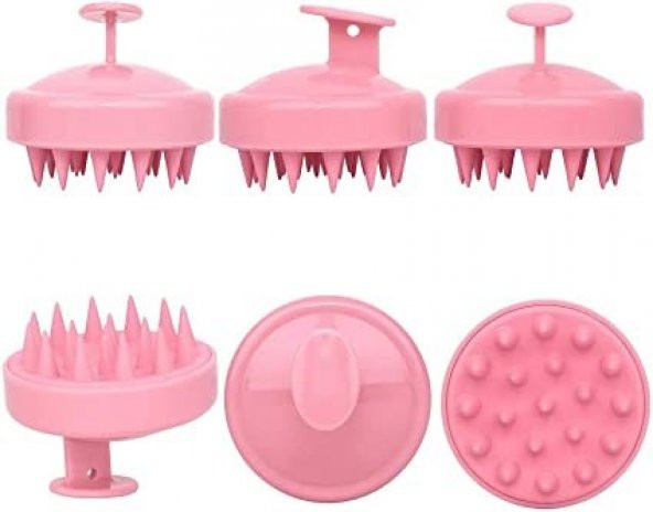 Yumuşak Silikon Dişli Tarak Saç Derisi Masaj Duş Fırçası Saç Bakımı - 6