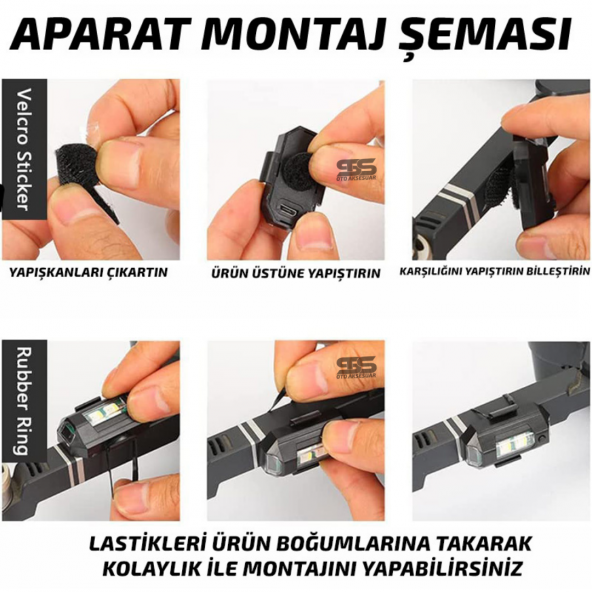 7 Renkli Rgb Led Motosiklet Uyarı Kaza Önleyici Mini Pilli Sinyal Led Drone Led Uçak Kanat Led - 5