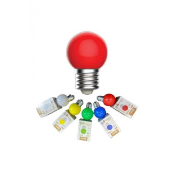 ZMR Led Ampül Gece Lambası Kırmızı Mavi Sarı Yeşil Beyaz 1 Watt 5 Li Paket