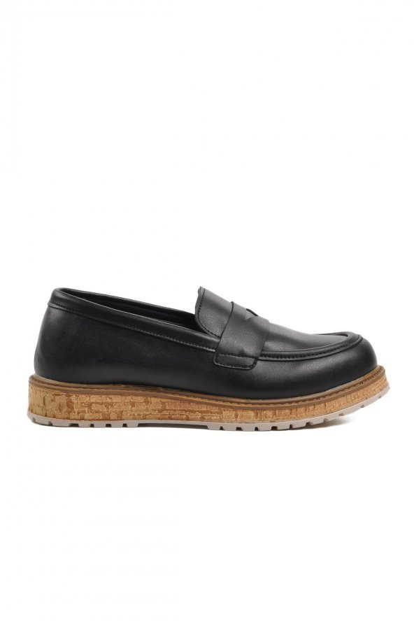 Walkway Dkc2302 Siyah Kadın Loafer Ayakkabı