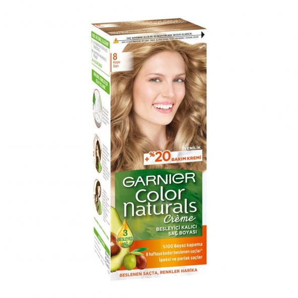 Garnıer Color Naturals Krem Saç Boyası   8 Koyu Sarı
