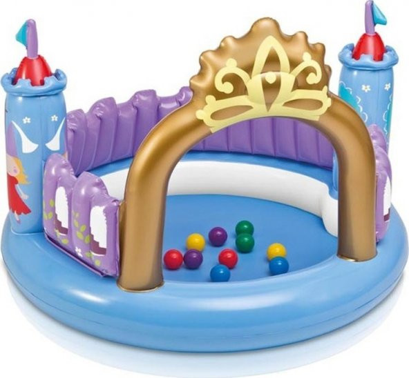 Intex Şişme Büyük Prenses Kalesi Oyun Havuzu 130X91 Cm Pompa HEDİYELİ Çocuk Oyun Havuzu  Bebek Havuz