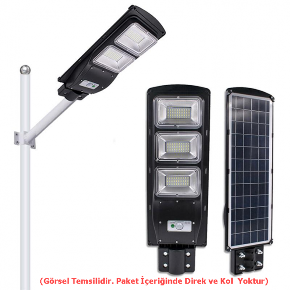 100W Güneş Enerjili Sokak Lambası Bahçe Aydınlatması Kumandalı Sensörlü HeroLed Solar Sokak Armatürü - 8