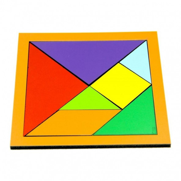 Ahşap Renkli Tangram 17 x 17 cm