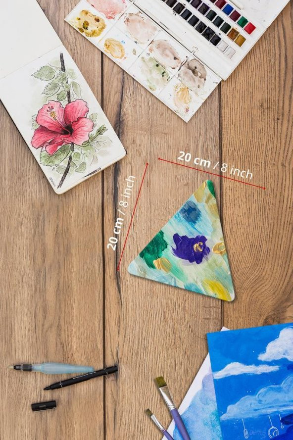 20 cm Üçgen Pres Kompozit Tuval 3lü Set - 2