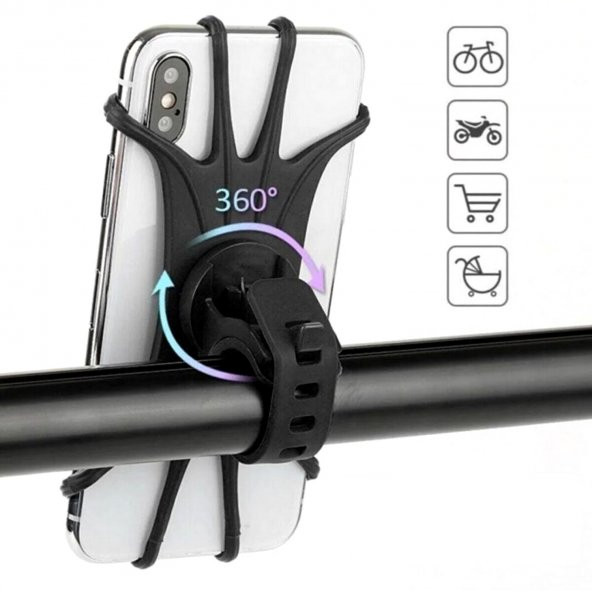 Bisiklet Motorsiklet Silikon Telefon Tutucu 360 Derece Dönen Navigasyon bisiklet Telefon Tutucu