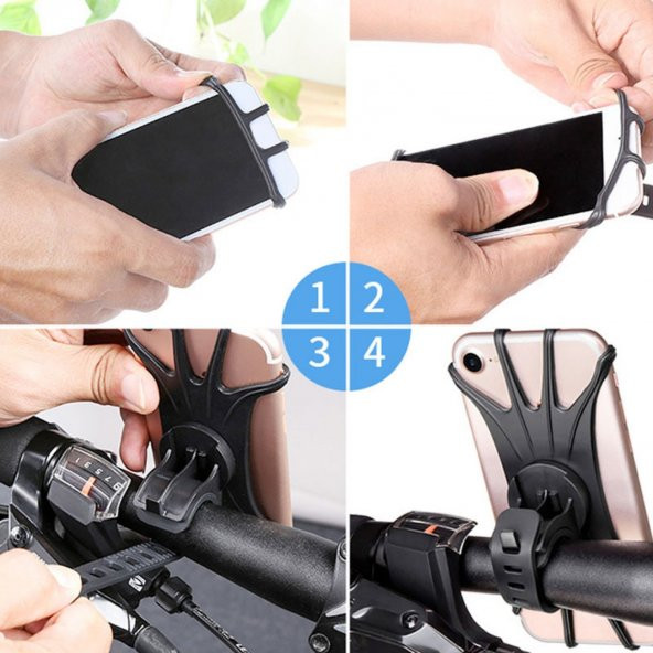 Bisiklet Motorsiklet Silikon Telefon Tutucu 360 Derece Dönen Navigasyon bisiklet Telefon Tutucu - 2