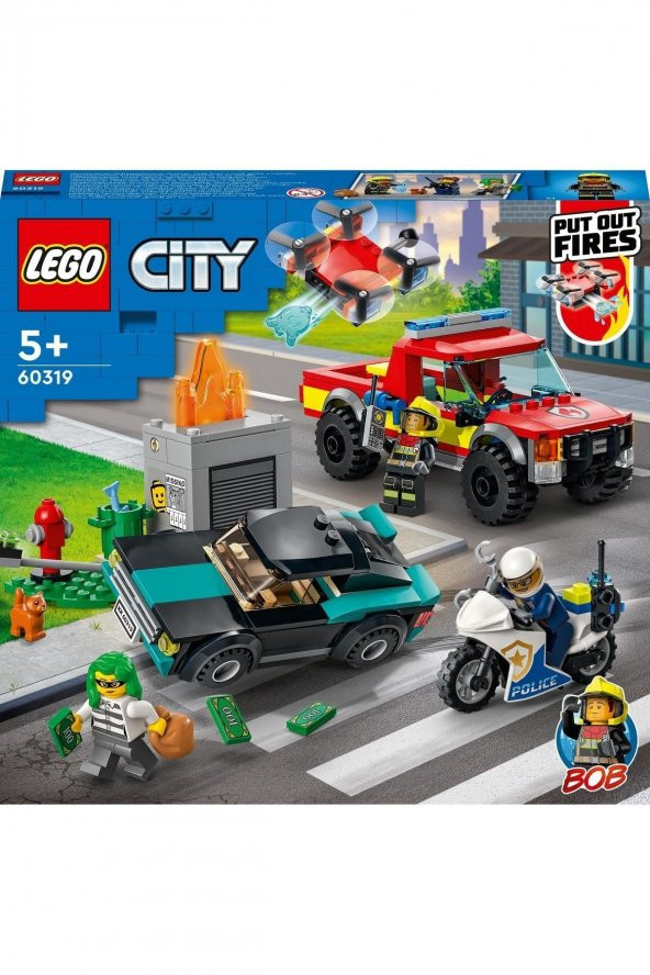 ® City İtfaiye Kurtarma Operasyonu ve Polis Takibi 60319 Yapım Seti (295 Parça) - 2