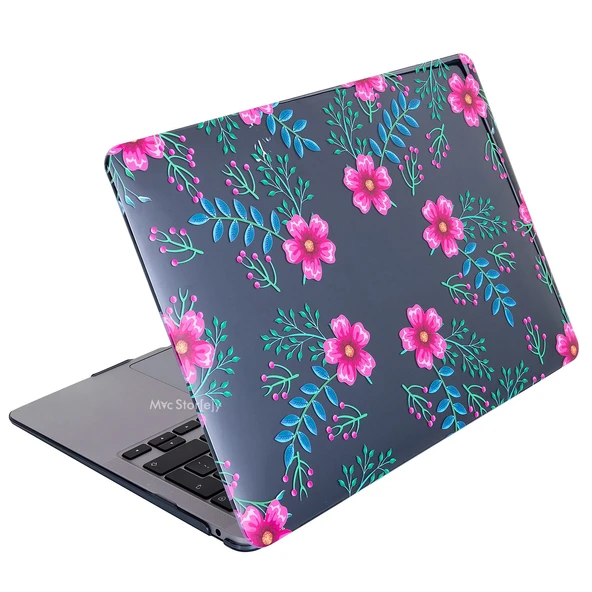 Huawei Kılıf Matebook D15 Kılıf (2019-2020-2021-2022 Yılı) ile Uyumlu Kristal Flower01NL Kapak Kılıf - 2
