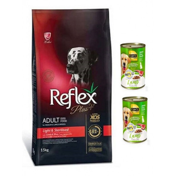 Reflex Plus Kısırlaştırılmış Light Sterilised Kuzulu Köpek Maması 15 Kg