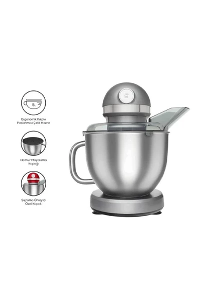 Mastermaid Chef Pro Çift Kollu Stand Mikser Galaxy Grey 1750 W - 2