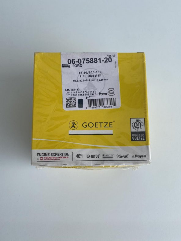 Goetze 06-075881-20 Ford Transit 2,5L Dizel Motor Segman Takımı - 7