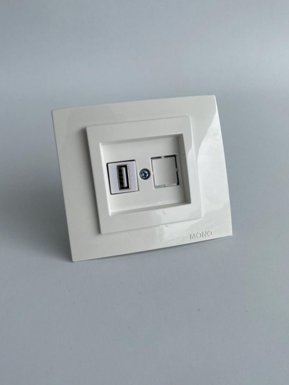 Mono Sıva Altı Usb Priz Beyaz (Adaptörsüz) - Resim 2