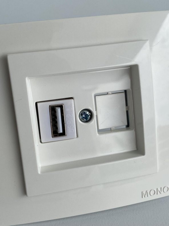 Mono Sıva Altı Usb Priz Beyaz (Adaptörsüz) - Resim 3