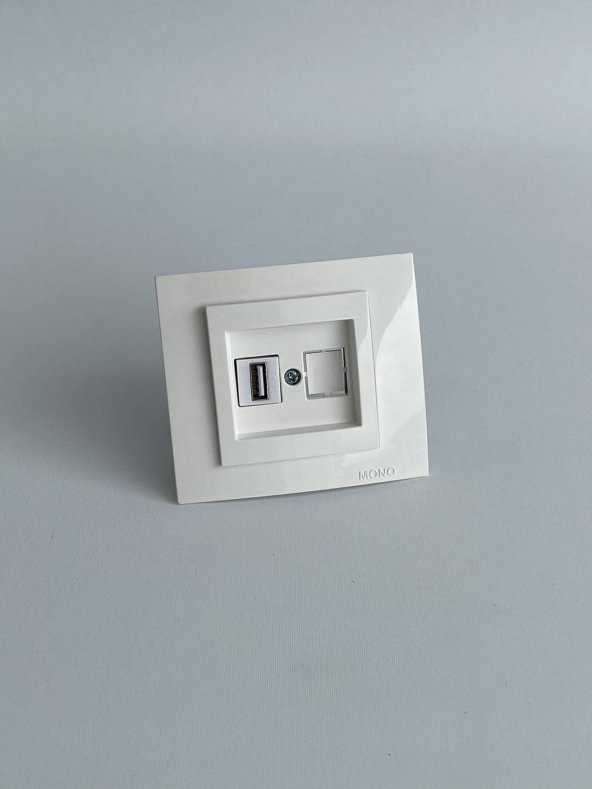 Mono Sıva Altı Usb Priz Beyaz (Adaptörsüz) - Resim 4