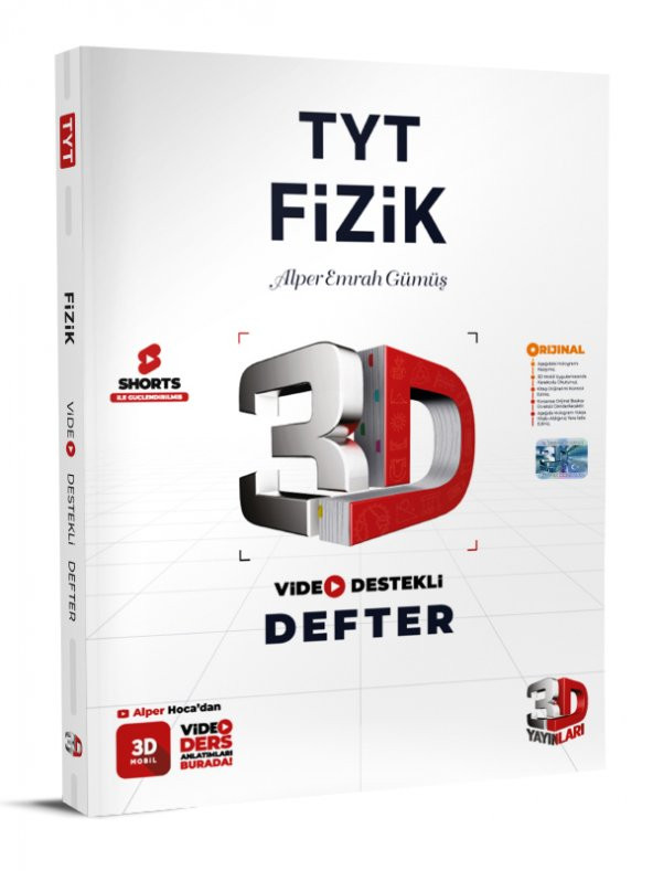 3D Yayınları Tyt Fizik Video Destekli Defter 2023