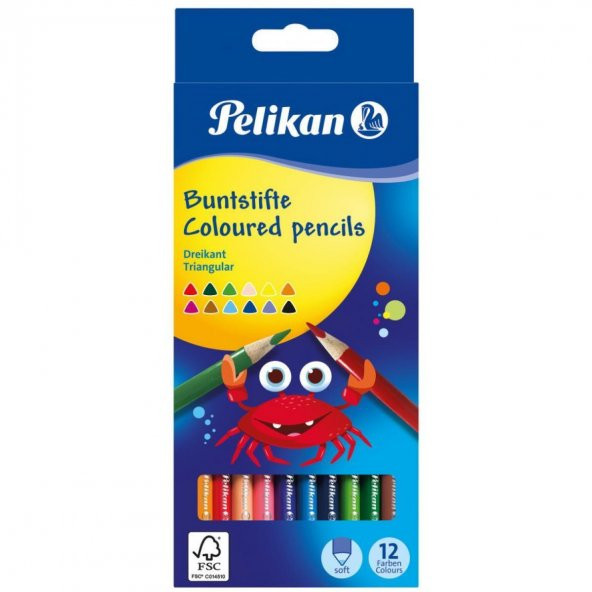 Pelikan 12li Kuru Boya Kalem Renkli Kurşun Kalem ürün görseli 1