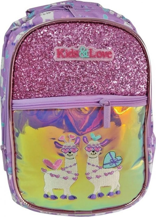 Kaukko Kids Love Lama Sırt Çantası Aynalı Taşlı L5093 ürün görseli 1