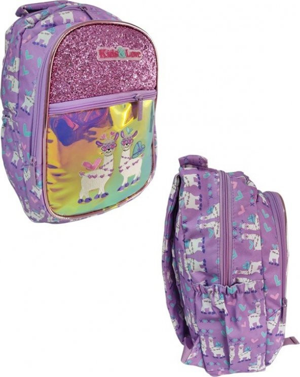Kaukko Kids Love Lama Sırt Çantası Aynalı Taşlı L5093 - Resim 3