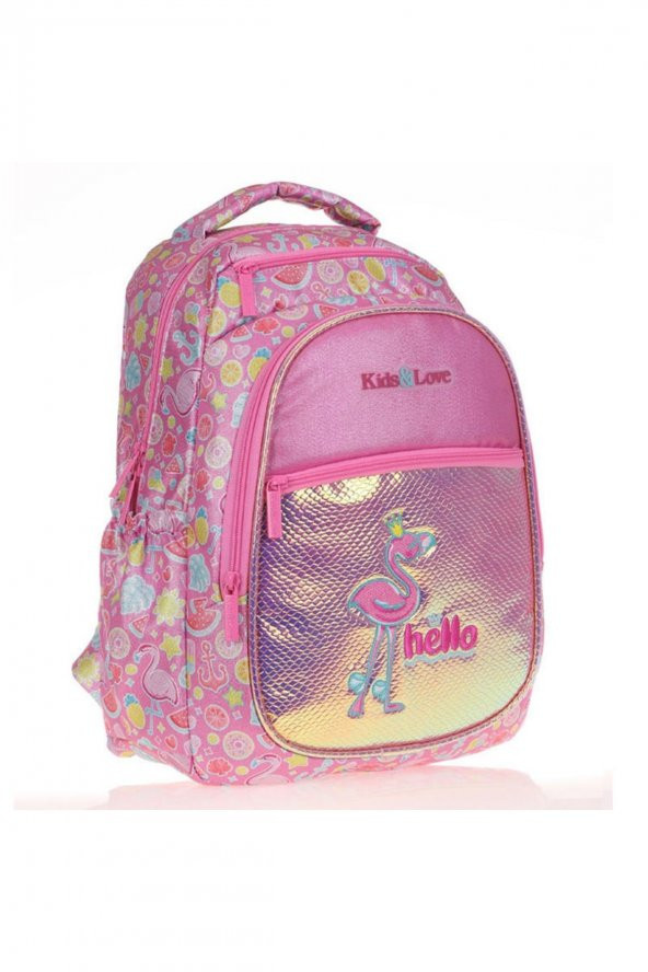 Kaukko Kids&love Sırt Çantası (aynalı-simli- Flamingo)