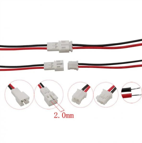Mbot Batarya Konnektör Seti JST-PH 2.0 2 Pin - 3