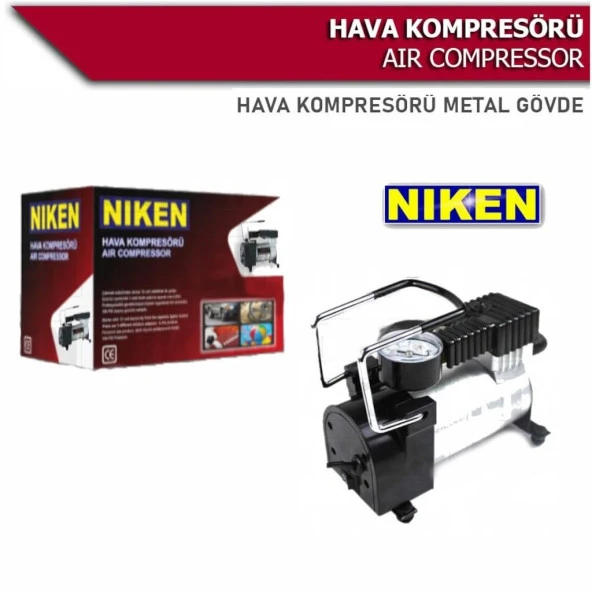 Niken Araç Lastik Hava Kompresörü Metal Gövde 150 PSI