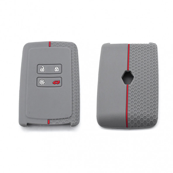 RENAULT TALİSMAN MEGANE CLIO 5 KADJAR  CAPTUR SİLİKON KILIF(GRİ-KIRMIZI) ürün görseli