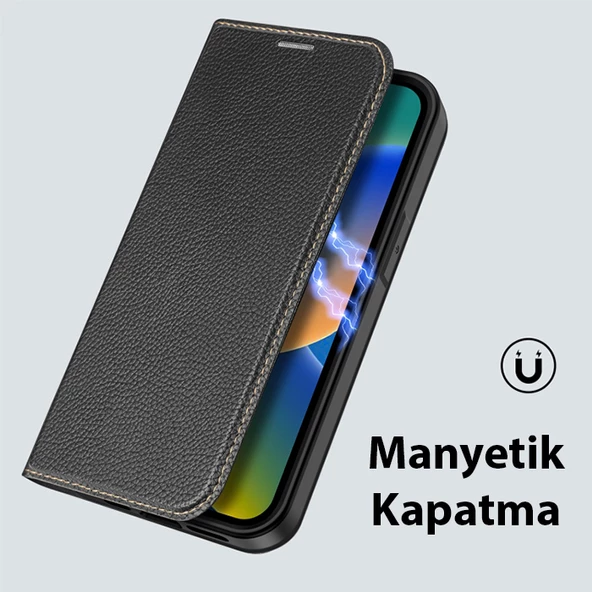 Dux Ducis iPhone 14-13 6.1 Kılıf Skin X2 Series PU Deri Manyetik Kapaklı Kılıf Magnetic Folio Case