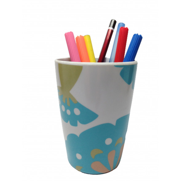 50107K KALEMLİK MAVİ YAPRAKLI OFİS GERECİ 6X6X10CM 350ML