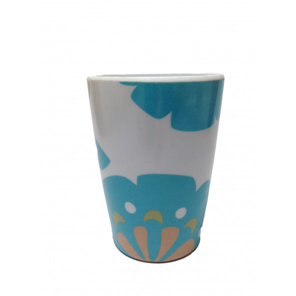 50107K KALEMLİK MAVİ YAPRAKLI OFİS GERECİ 6X6X10CM 350ML - 3