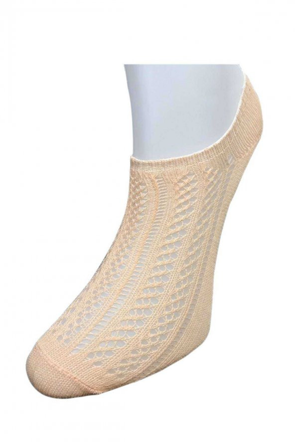 12 Adet Kadın Sneaker Dantelli File Pamuklu Yumuşak Çorap - 6