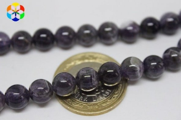Ametist Taşı Koyu Renk 8mm/adet ürün görseli 1