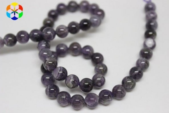 Ametist Taşı Koyu Renk 8mm/adet - Resim 3