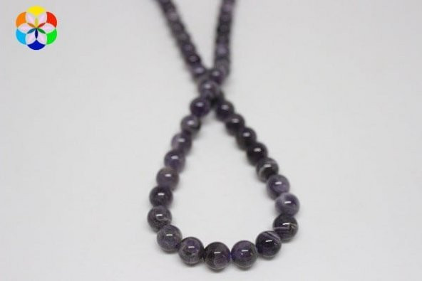 Ametist Taşı Koyu Renk 8mm/adet - Resim 4