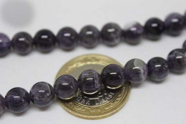 Ametist Taşı Koyu Renk 8mm/adet - Resim 7